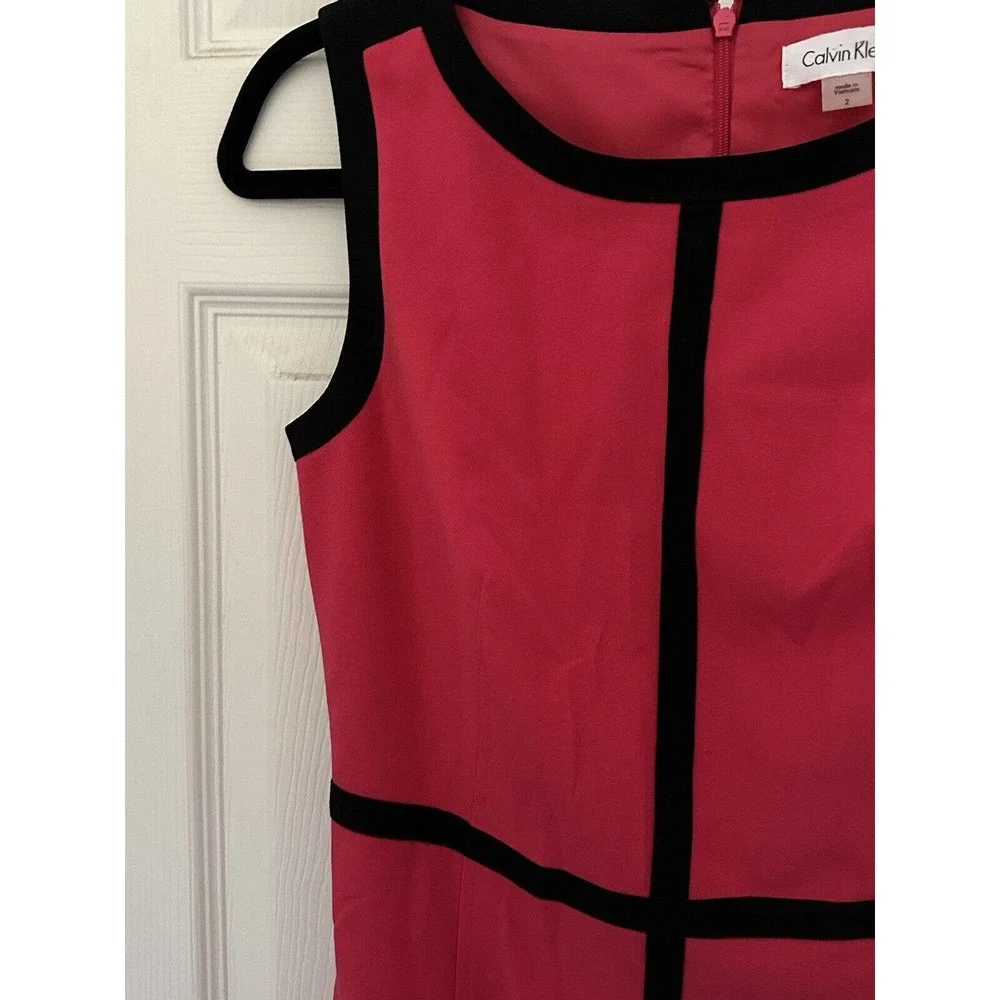 Calvin Klein Sleeveless Sheath Dress Pink Size 2 - Picture 5 of 6